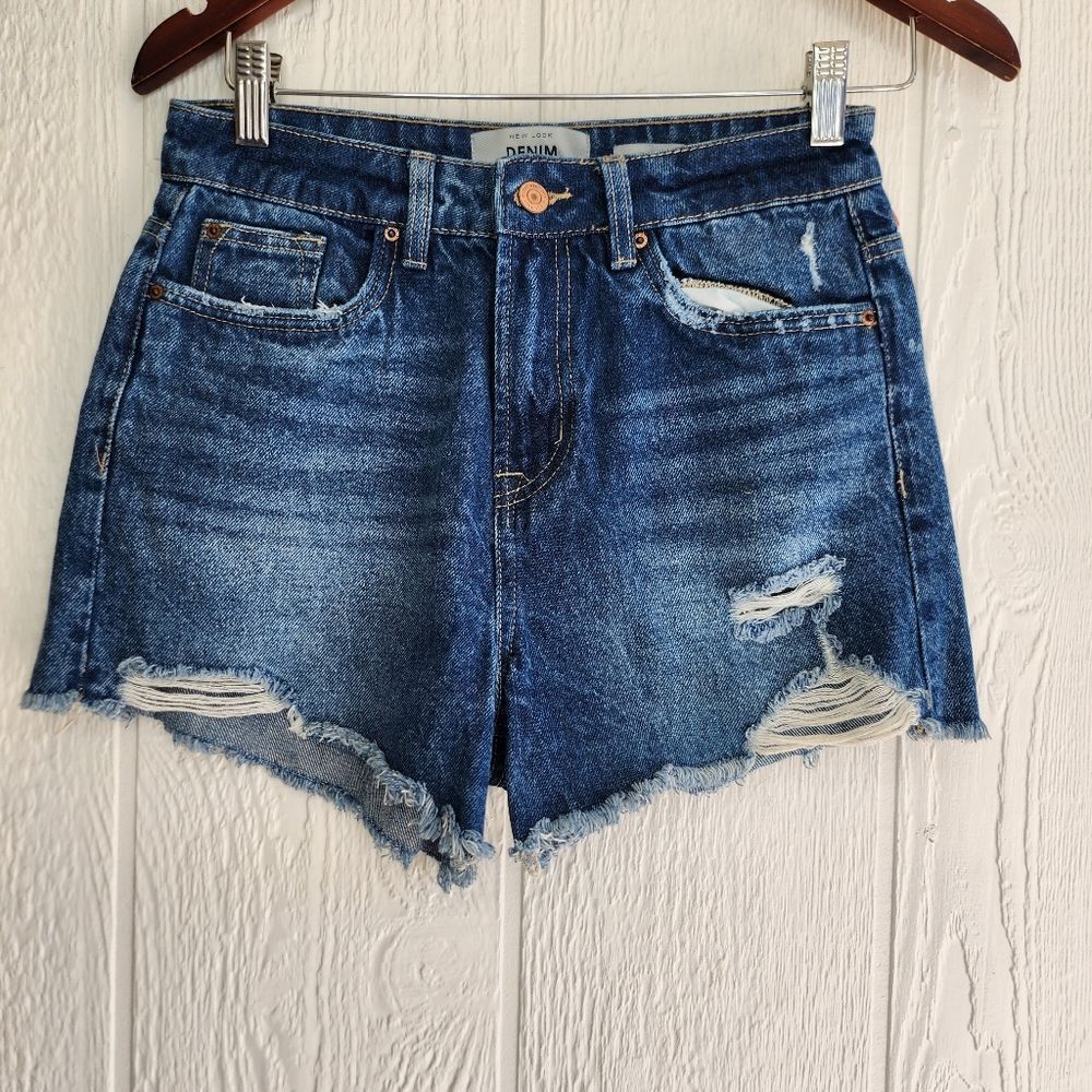 denim high rise mom shorts size 2